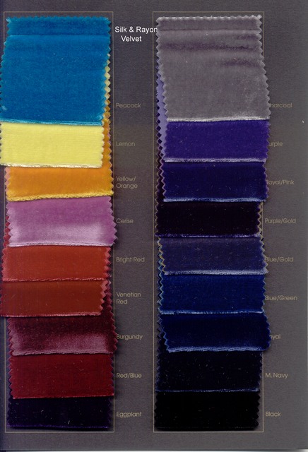 Silk Fabric Colour Chart